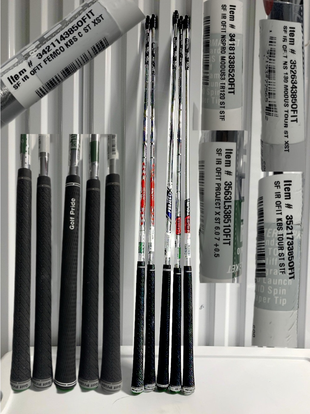 LOT Of Five (5) Golf Shafts MODUS, MODUS, KBS, KBS Tour, Project X ALL NEW